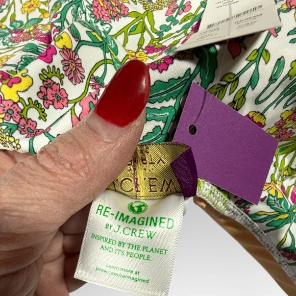 J. Crew One-Shoulder Floral One Piece in Green and Pink flutter Liberty Sz 16‎ - Picture 10 of 14